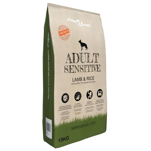 Meilleurs prix pour vidaXL Nourriture sèche pour chiens Adult Sensitive Lamb & Rice 15 kg