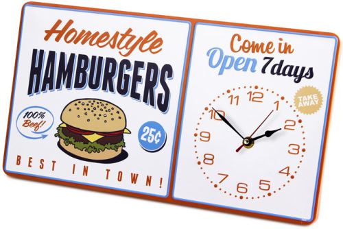 Balvi - Horloge style US Hamburgers