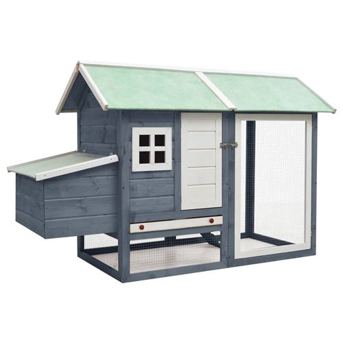 Vidaxl - Poulailler Gris 170x81x110 cm Bois de pin massif et sapin Grey