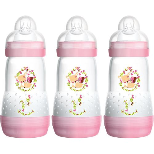 Mam Lot de 3 Biberons 260ml Rose