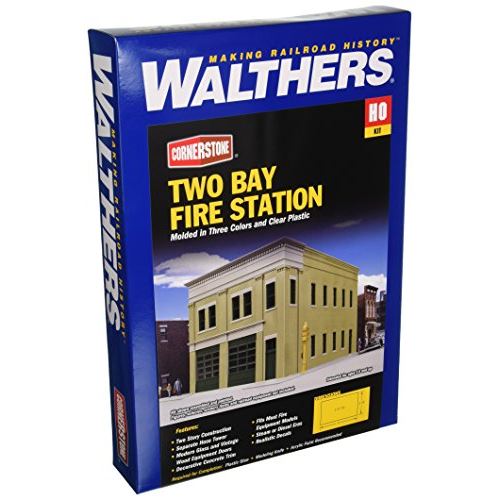 Walthers, Inc. Bay Fire Station Kit, 8 X 4-78 x 5-12 20.3 X 12.4 x 14cm