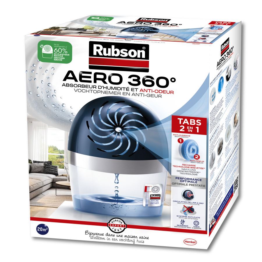 Rubson AERO 360° Absorbeur d'humidité pour pièce de 20 m²