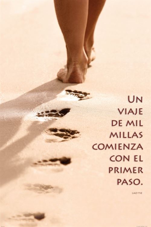 Motivation Papier Peint Photo/Poster Autocollant - Un Viaje De Mil Millas Comienza Con El Primer Paso (180x120 cm)