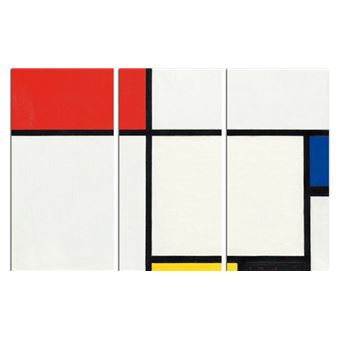 Mondrian Tableau 1 Avec Rouge Noir Bleu Et Jaune Piet Mondrian Poster Reproduction Sur Toile Tendue Sur Chassis Composition No Iii Avec Rouge Bleu Jaune Et Noir 1929 3 Parties 80x120 Cm Autre Poster Top Prix Fnac
