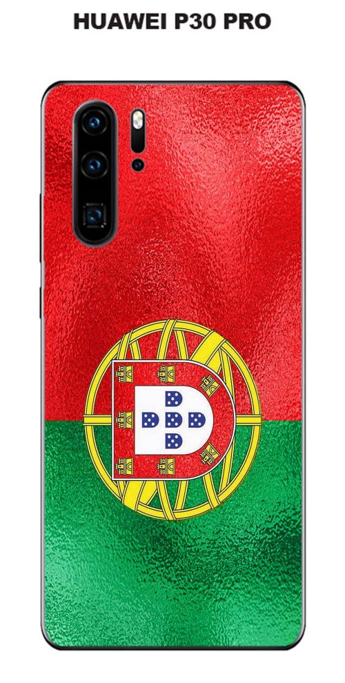 Coque Huawei P30 PRO design Drapeau Portugal vintage effet Métallisé