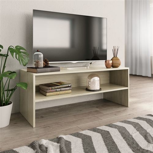vidaXL Meuble TV Chêne sonoma 100 x 40 x 40 cm Aggloméré