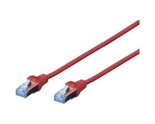 Câble réseau RJ45 SF/UTP, Cat. 5e droit Digitus - [1x RJ45 mâle - 1x RJ45 mâle] - 10.00 m - rouge - DK-1531-100/R