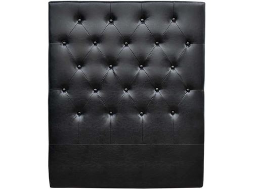 T&ecirc;te de lit capitonn&eacute;e ""D&eacute;co"" - 99 cm - Noir - En PVC