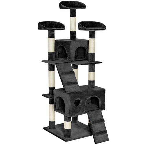 TecTake Arbre à chat MOGLI 170 cm - noir