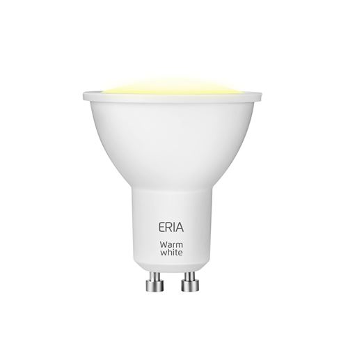Eria Spot LED connectée blanc chaud, 50 000 nuances de blancs,GU10,Blanc