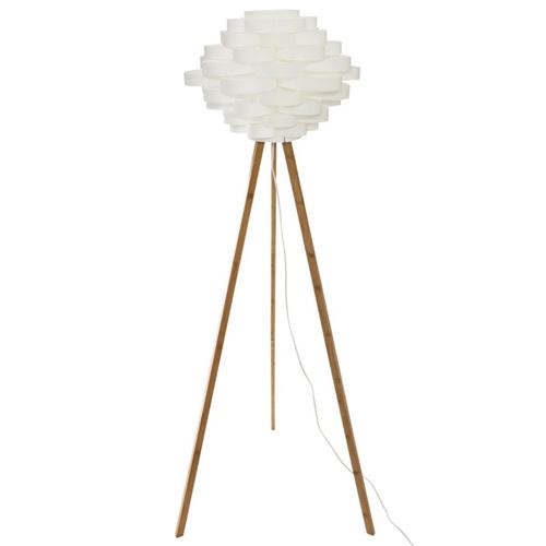 Lampadaire trépied bambou H153 cm Atmosphera