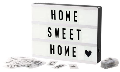 Boîte d'affichage lumineuse personnalisable - 3 lignes - Cadre noir
