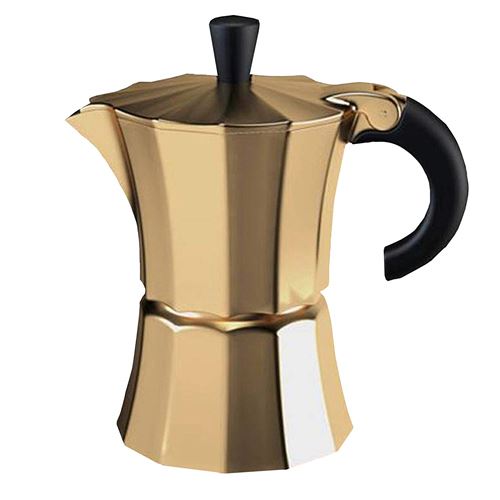 Gnali & Zani Morosina Cafetière en aluminium Pour 3 tasses or