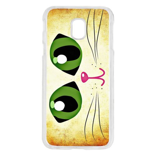 Coque Yeux De Chat Vert Compatible Galaxy J7 2017 Transparent