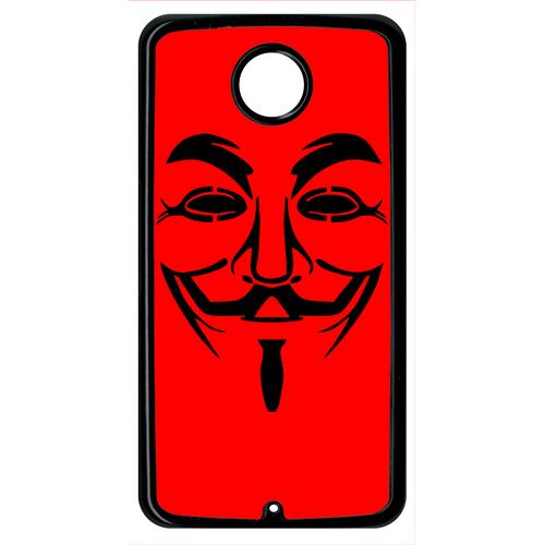 Coque Anonymous Rouge Compatible Google Nexus 6 Transparent