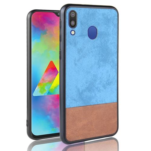 Coque en TPU combo d'épissure bicolore bleu pour votre Samsung Galaxy M20