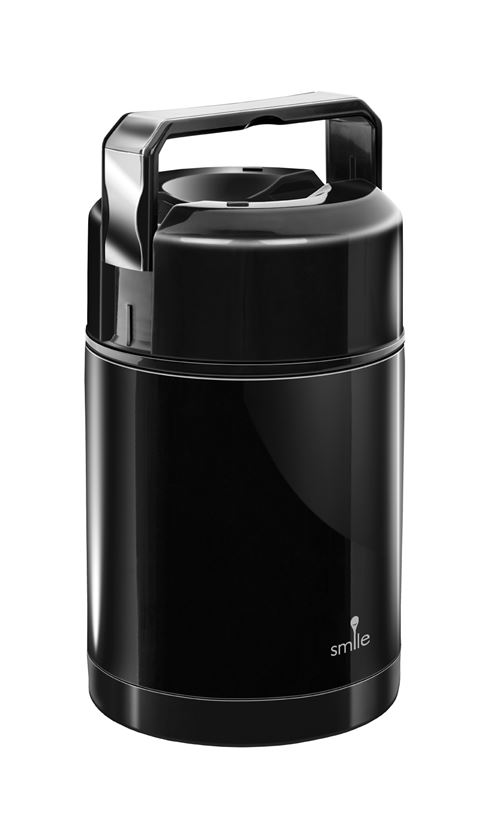 Porte Aliments Isotherme en Acier Inoxydable, 1L, Boîte de Conservation Sous Vide, Bocal Alimentaire, Étanche, Noir
