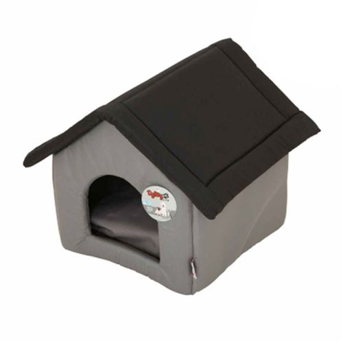 Maison Pagode 47 X 39 X 42cm Noir/Gris Pour Chat
