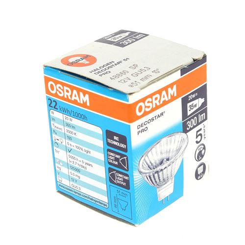 Ampoule halogene dichro 20w 12v gu5,3 pour Hotte Scholtes