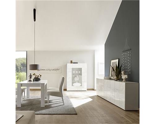Salle à manger enfilade 4 portes blanc laqué design NERINA