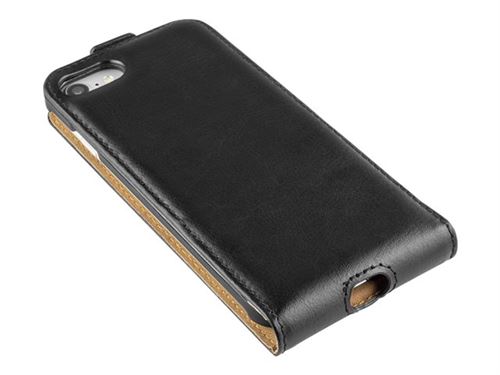 mumbi Flip - Protection à rabat pour téléphone portable - polycarbonate, cuir fractionné - noir - pour Apple iPhone 7, 8