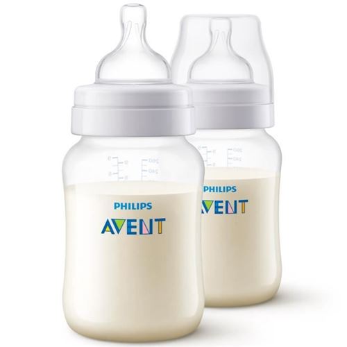 PHILIPS AVENT Lot de 2 biberons Anti-colic - Systeme anti-colliques - 260 ml