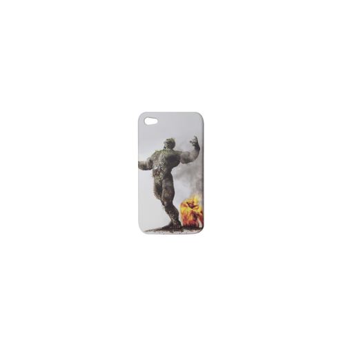 Coque grise art pop 3D element terre et feu iphone 4 / 4S