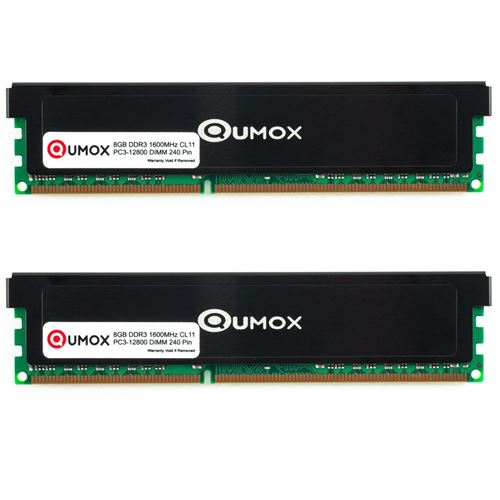 16Go(2x 8Go) DDR3 1600 1600MHz PC3-12800 (240 PIN) DIMM Mémoire Qumox pour ordinateur de bureau