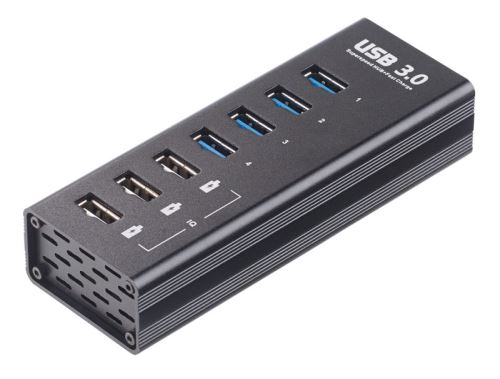 Hub actif à 4 ports USB 3.0 et 3 ports de chargement rapide 4 A