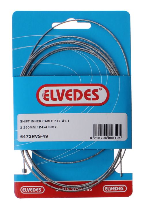Elvedes -derailleur câble interne 7x7 1,1 mm argent 2250 mm