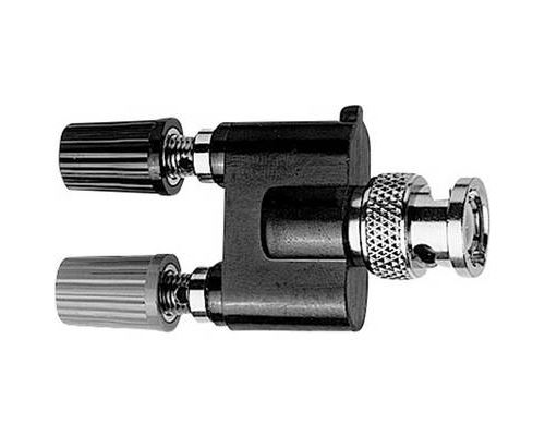 Telegärtner 100023664 Adaptateur de mesure BNC mâle - femelle 4 mm, femelle 4 mm noir, rouge