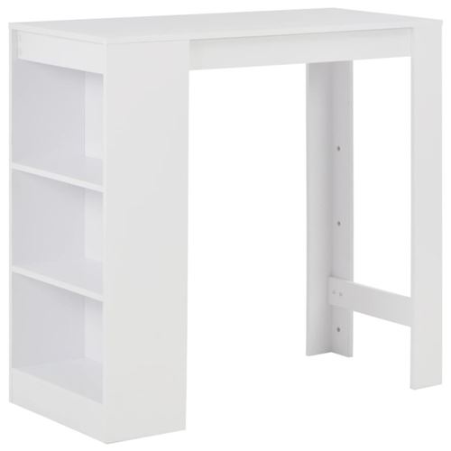 Vidaxl Blanc Table De Bar Avec Étagère 110X50x103 Cm - Image 3
