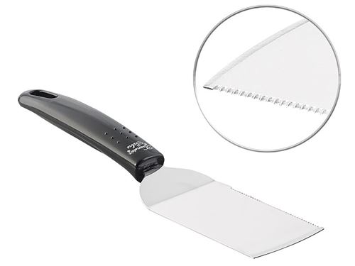 Rosenstein & Söhne : Spatule dentée en acier inoxydable pour poêle et barbecue
