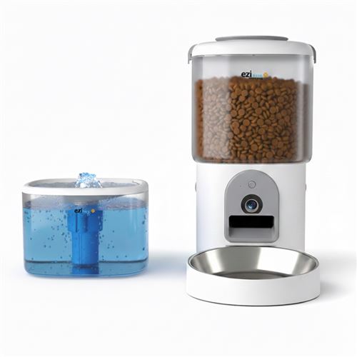 Meilleurs prix pour Distributeur de croquettes et fontaine pour chat et petit chien Eziclean® Nutribot Cam+ C8