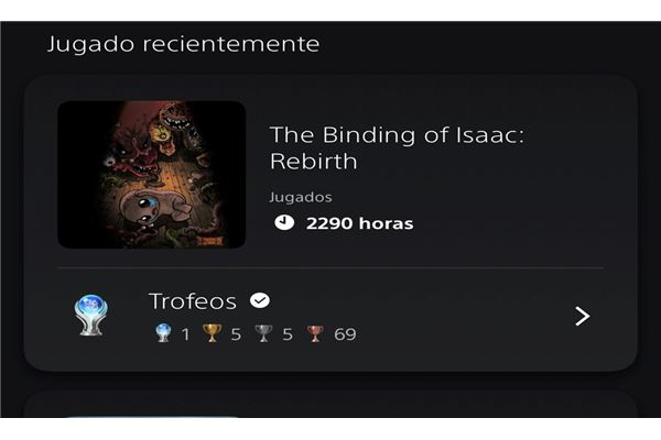 Interfaz trofeos juego The Binding of Isaac