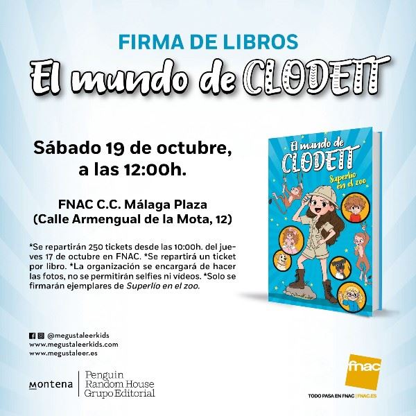 Firma de libros "El mundo de Clodett. Superlío en el zoo"