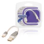 Bandridge Cable adaptador de 10 cm color blanco USB - Micro USB, ideal para cargar un smartphone o tablet con batería externa