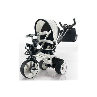 Injusa Triciclo Evolutivo city max blanco con mango de parental capota solar extensible arco seguridad asiento