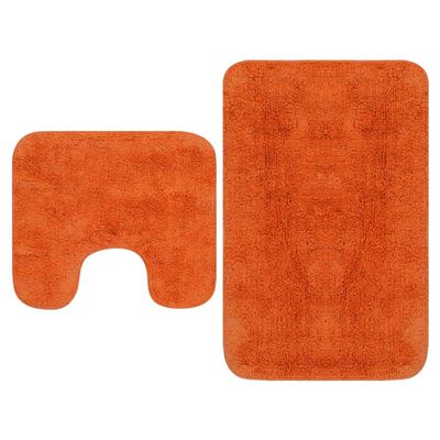 Conjunto De Alfombrillas De Baño De Vidaxl, Tela 2 Piezas Naranja