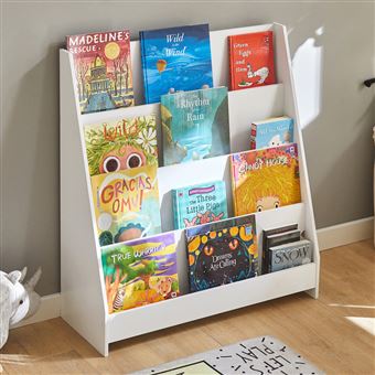 Librería Infantil para niños SoBuy KMB32-W 4 compartimentos