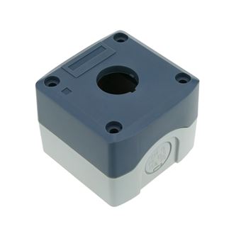 Caja de control de dispositivos eléctricos BeMatik para 1 pulsador o interruptor de 22 mm gris