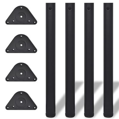 Conjunto de 4 Patas de Mesa Regulables en Altura 710 mm (Color Negro)