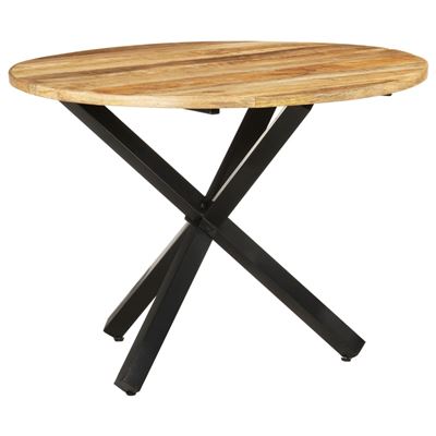 Vidaxl Mesa De Comedor Madera De Mango Rugosa Redonda 100X100x75cm