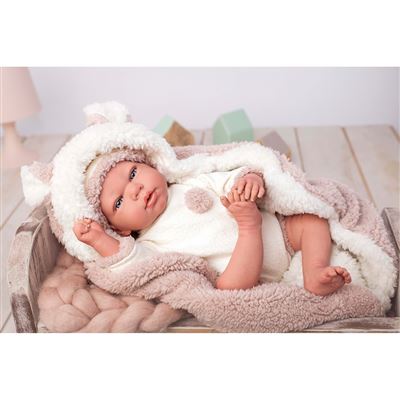 Muñeco Reborn Antonio Juan 40cm Peso Natural Y Manta Y Peluche