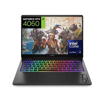 PC Portátil Gaming HP OMEN Transcend 14-fb0008ns de 14"" OLED 2.8K 120Hz Intel Core Ultra 9 185H, 32GB RAM, 1 TB, NVIDIA GeForce RTX 4060, FreeDOS Negro Teclado QWERTY Español - 1