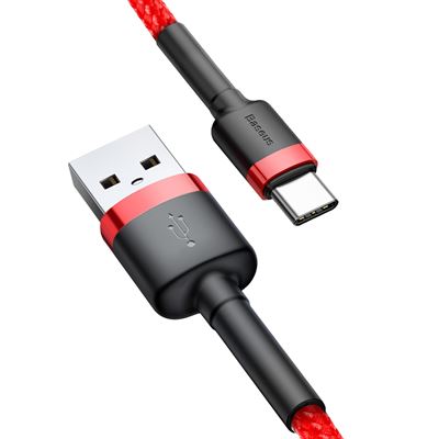 Baseus Rojo Cable Usb A Usb Tipo C Carga Y Sincronización C. Rápida 50 Cm - Imagen 1