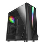 Caja Pc Mars Gaming MCL Negra Cristal Templado Ventilador 12cm LED