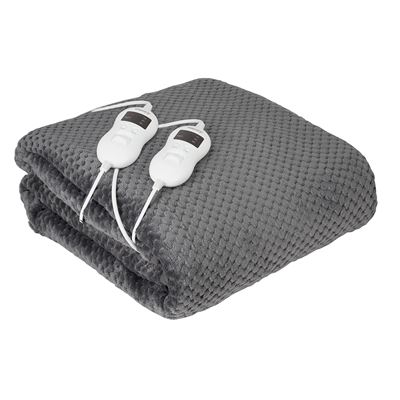 Calienta Camas Eléctrico Camry Cr 7417 Doble 150 X 160 Cm 8 Niveles Temperatura, Temporizador, Lavable, Forro Polar Gris, 120w