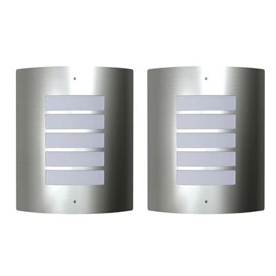 Conjunto de 2 Apliques de exterior vidaXL, lámparas de pared de acero inoxidable