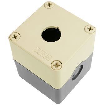 Caja de control de dispositivos eléctricos BeMatik para 1 pulsador o interruptor de 22 mm gris h=80mm